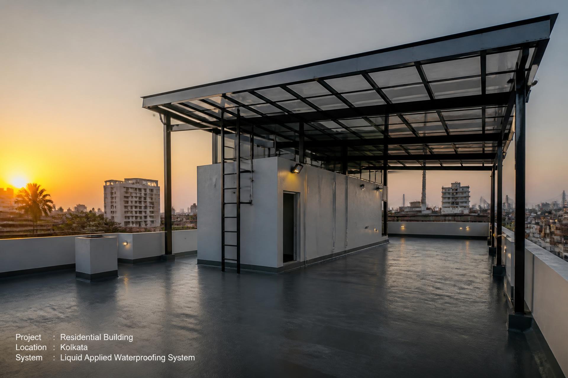 Terrace waterproofing and modern roof shed project in Kolkata by Roof Doctor